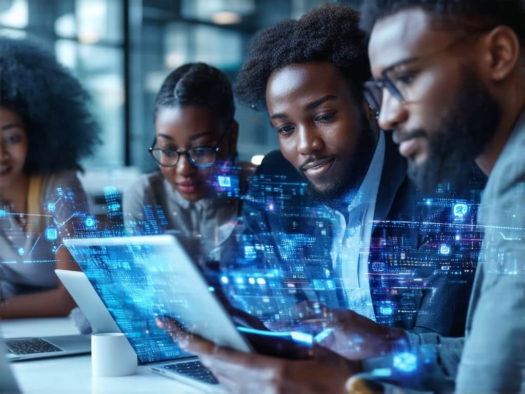 Kenyan business team using tech tools and digital systems powered by Bizbit Solutions